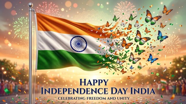 happy independence day India greetings. vector illustration design.