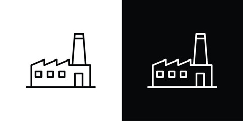 Obraz premium Factory icon line art symbols set