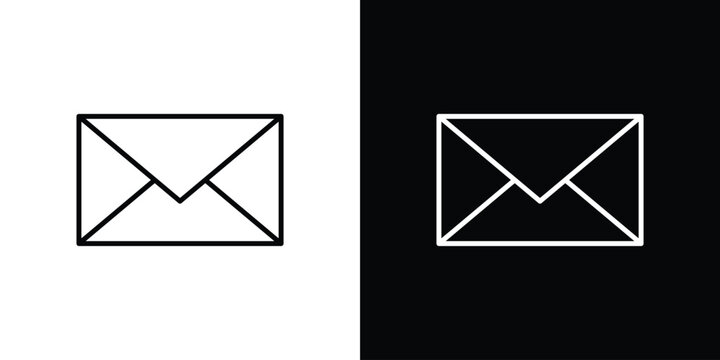 Email icon line art symbols set