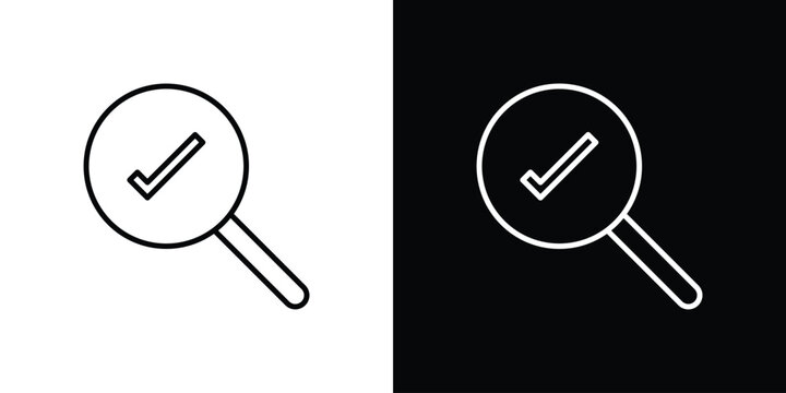 Inspection icon line art symbols set