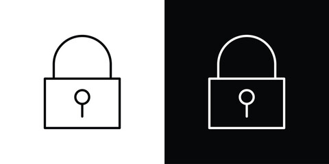 Lock icon line art symbols set © basit