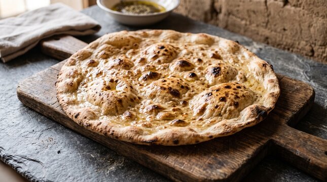 Traditional Palestinian Taboon Stone Baked Flatbread