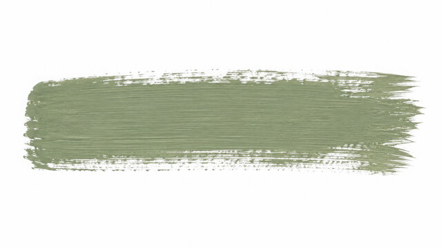 Green paint brush stroke. Textured acrylic streak, gouache smear, watercolor oil stain splash. Grungy ink daub, charcoal smudge, chalk mark vector.