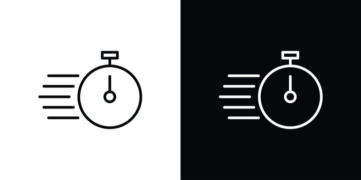 Quick Time icon line art symbols set