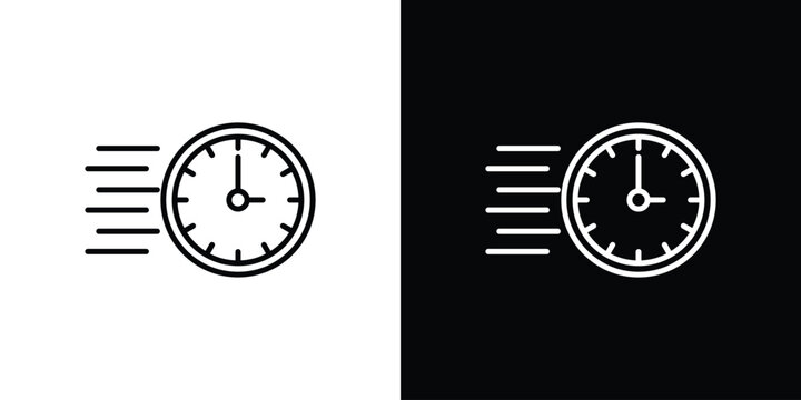 Time fast icon line art symbols set