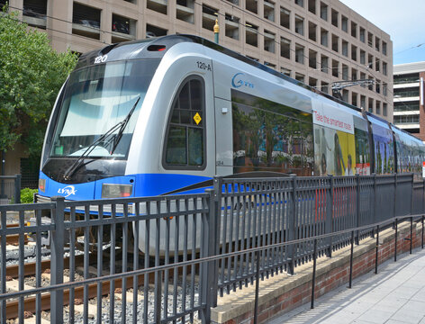 CHARLOTTE NC USA:  LYNX Blue Line of The Charlotte Area Transit System, commonly referred to as CATS, is the public transit system. It operates bus and rail of Charlotte metropolitan area. 