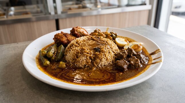 Authentic Malaysian Penang Nasi Kandar Platter