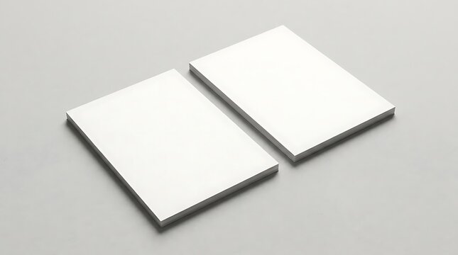 A pair of clean white blank 4x6 postcard stacks isolated on a neutral grey background for professional branding design and print marketing templates.