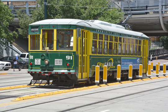 CHARLOTTE NORTH CAROLINA USA: Historic street car of Charlotte in the late 19th and early 20th centuries were intimately bound up with the installation and development of its streetcar network