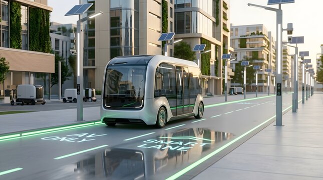 Compact self-driving shuttle on smart urban lane