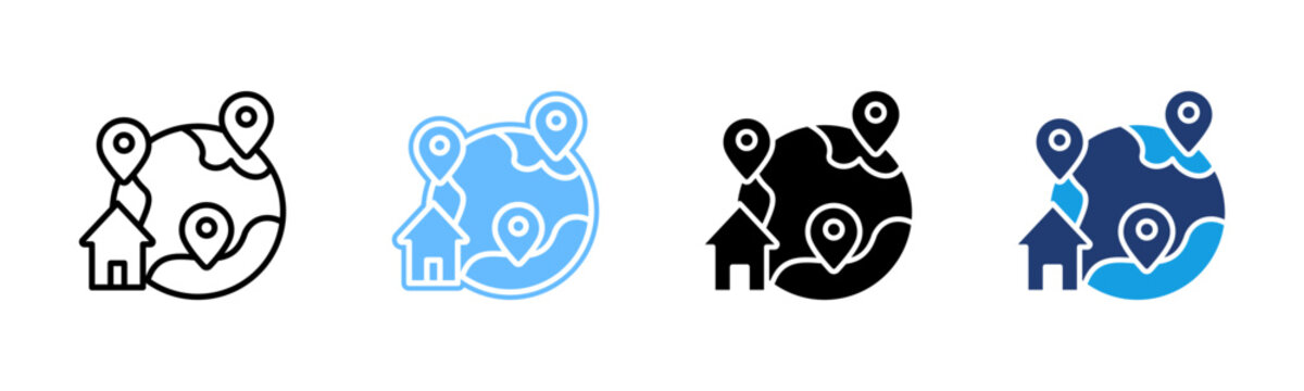 Global Location Web icon multiple style collection