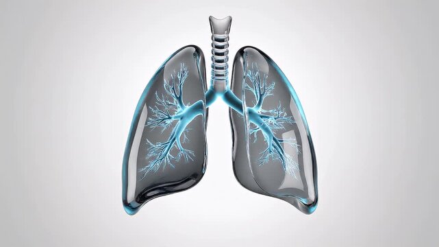 3D Animation of Glowing Human Lungs for Medical Research and Science