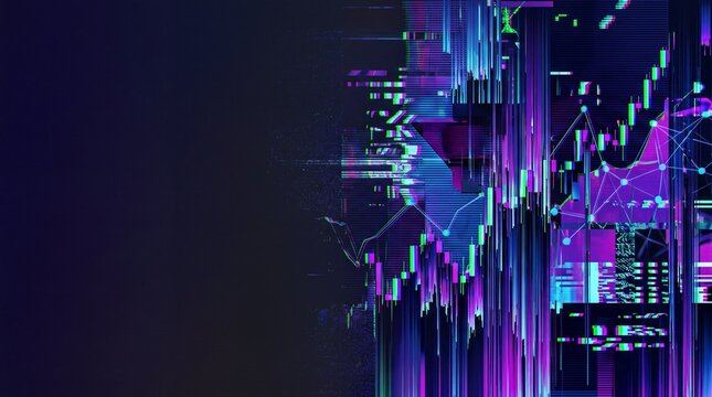 digital distortion art, a vibrant abstract composition featuring digital distortion and pixel sorting
