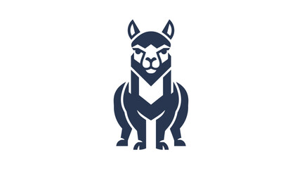 Fototapeta premium Stylized alpaca emblem vector art