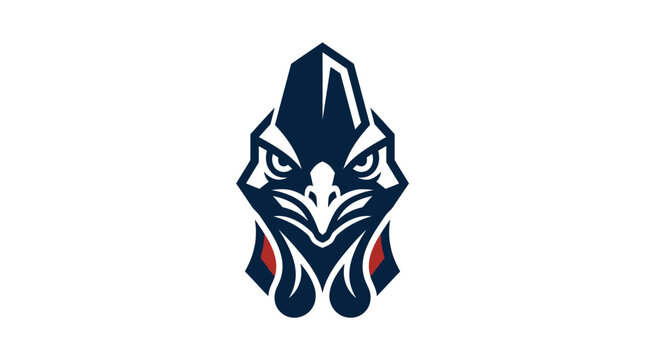 Aggressive bird head emblem