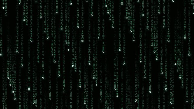 Green digital code rain. Technology seamless loop.