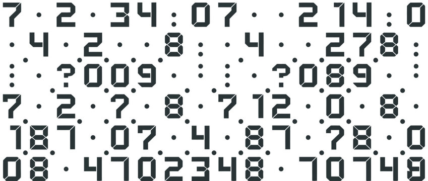 Abstract Digital Background with Random Seven Segment Display Numbers
