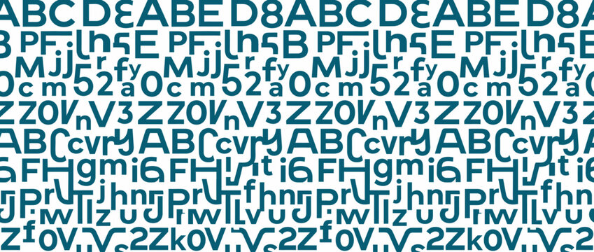 Abstract Seamless Pattern with Random Alphanumeric Characters