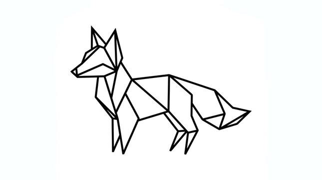 Geometric fox illustration minimalist design