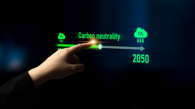 Carbon neutrality timeline illustrates carbon, neutrality, and reduction targets from 2024 to 2050 to support global sustainability and green initiatives Latch