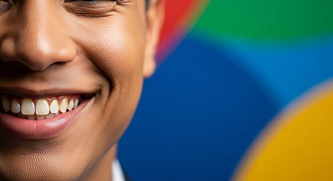 A natural smile radiates warmth and welcoming energy during an international communication event focused on friendship and cultural harmony, warmth, bright, natural