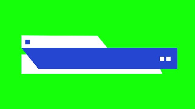 Glitch lower third title animation on green screen background. 4k video