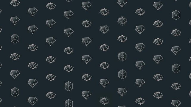 Seamless geometric pattern loop in black - trendy animated 4K motion background for video editing, social media and presentation