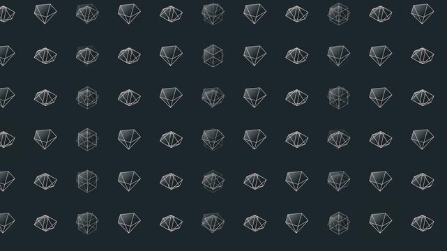 Seamless geometric pattern loop in black - contemporary animated 4K motion background for video editing, social media and presentation