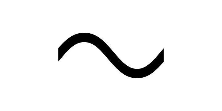 Black tilde wave symbol vector illustration