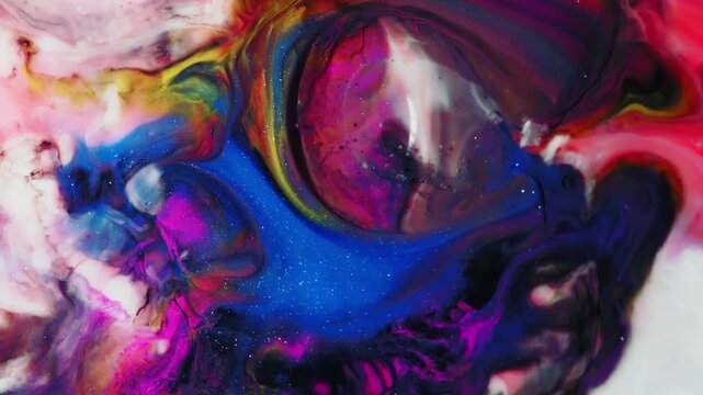 4K Abstract Color Ink Explosion. Vibrant Liquid Art Background for OLED Display, Product Showcase and Creative Design, 2160p