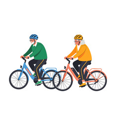 Fototapeta premium Active colorful cyclists riding modern bicycles in sunny outdoor setting, concept for fitness lifestyle, eco-friendly transport, and recreational sports promotion