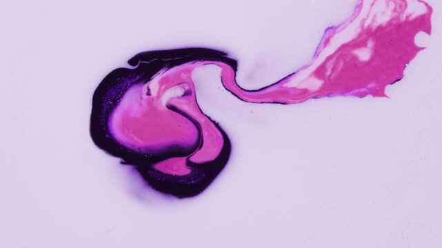 Pink Ink Drop. 4K Abstract Fluid Art Background for OLED Screen, Product Showcase and Premium Website Design, 2160p