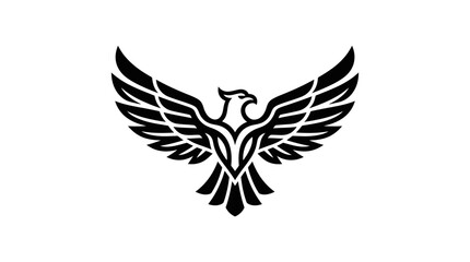 Fototapeta premium Stylized eagle silhouette with wings spread