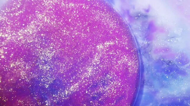 4K Abstract Pink Glitter Bubble. Luxury Liquid Background for OLED Display, Product Showcase and Cosmetic Design, 2160p