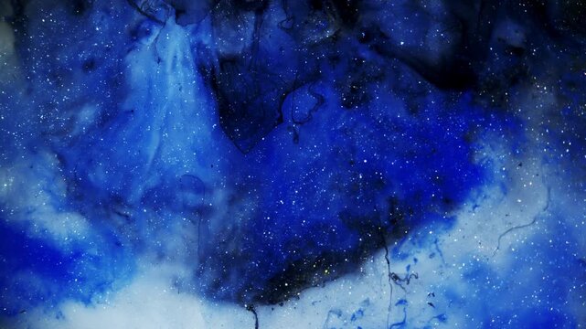Dark Blue Fluid Motion. 4K Abstract Liquid Background for OLED Screen, Website Header and Premium Branding, 2160p