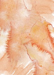 Fototapeta premium Soft Peach Watercolor Background with Gold Ink Abstract Texture