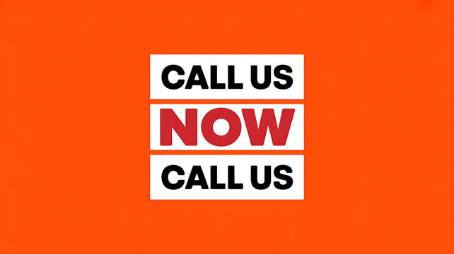Bold orange background with three white rectangular blocks containing black and red text CALU