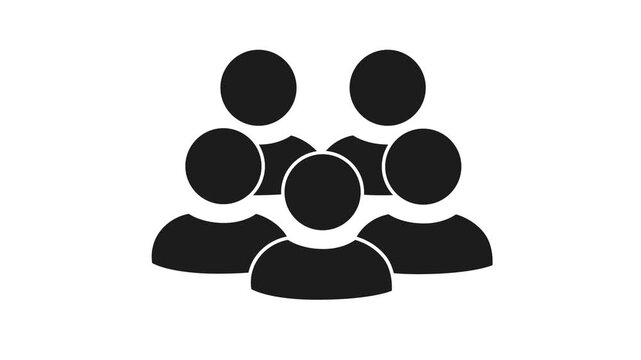 5 User Icons Animated for Small Team and Business Partnership