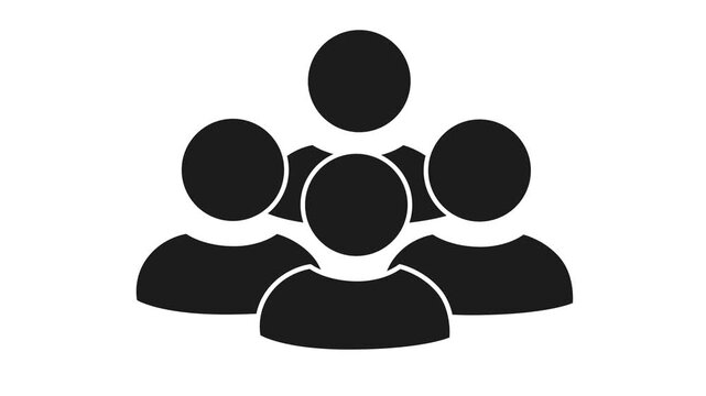 4 User Icons Animated for Small Team and Business Partnership