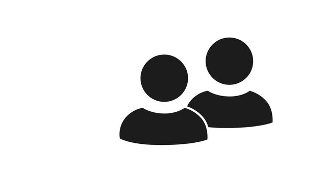 2 User Icons Animated for Small Team and Business Partnership