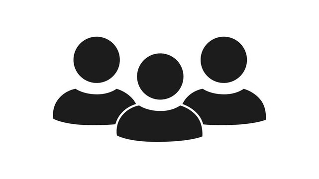3 User Icons Animated for Small Team and Business Partnership