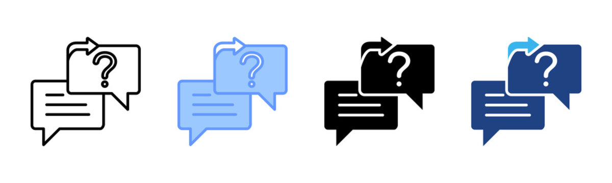 Faq icon set multiple style collection