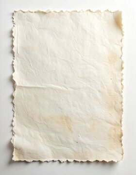 Old, wrinkled paper with uneven edges, stained with age