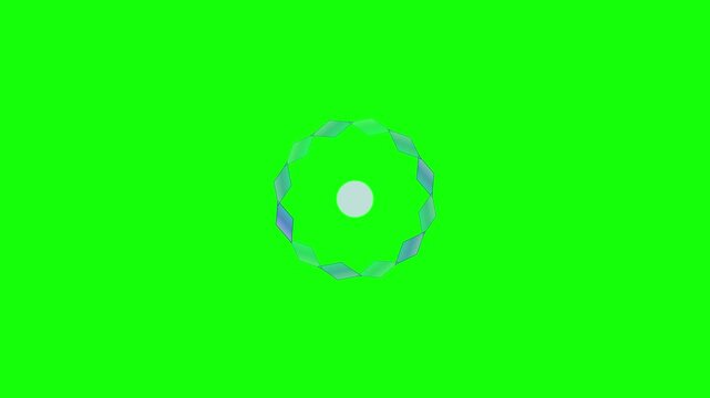 Rotating Teal DNA Helix Ring Motion Graphic Green Screen