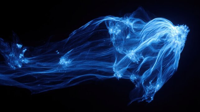 Vibrant Blue Pulsar Wind Nebula, a Glowing Shell of Ionized Gas in Deep Space