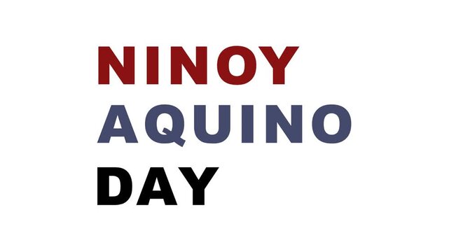 Ninoy aquino day text animation perfect for social media posts, presentations, educational videos, and historical content.