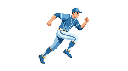 Fototapeta premium Baseball Player Running Fast in Uniform During Game.