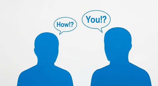 Communication breakdown - Two people failing to understand each other.