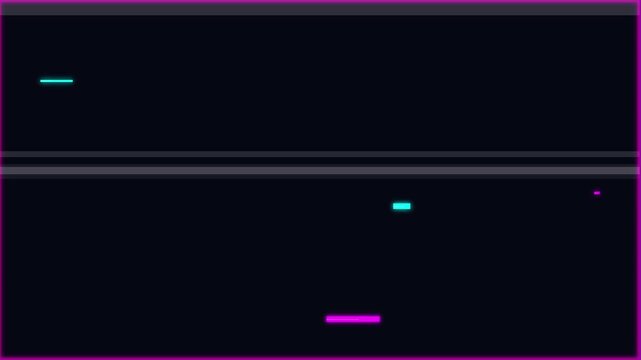 Old damaged VCR Glitchy scanlines with neon cyan and magenta lines