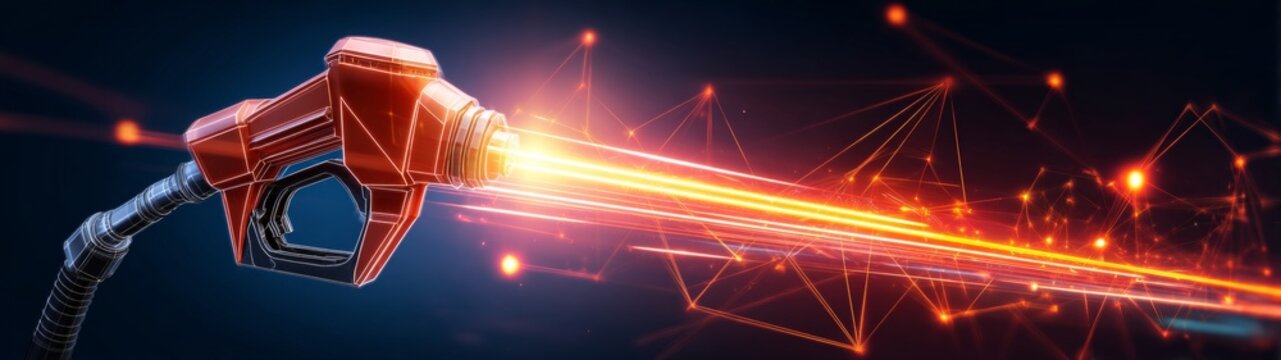 Artistic depiction of increasing energy prices. Ai web. Fuel noz